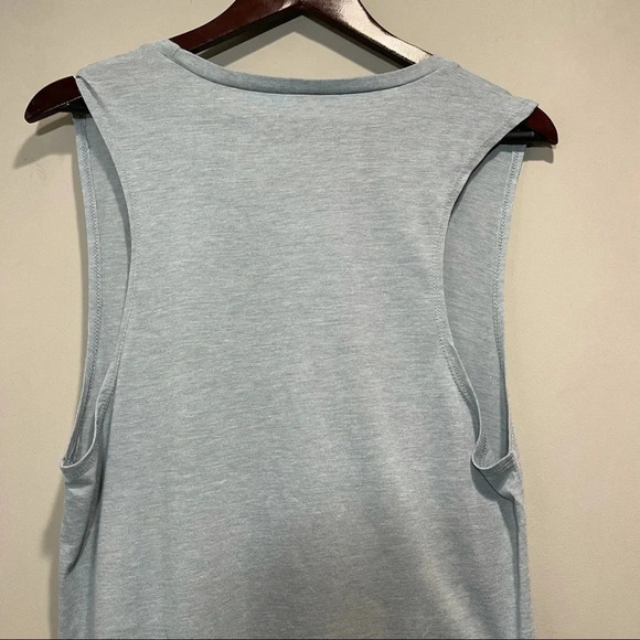 TRUE VINTAGE Blue Graphic Tee Sleeveless Crew Neck T-Shirt Top Size Large - Picture 7 of 9